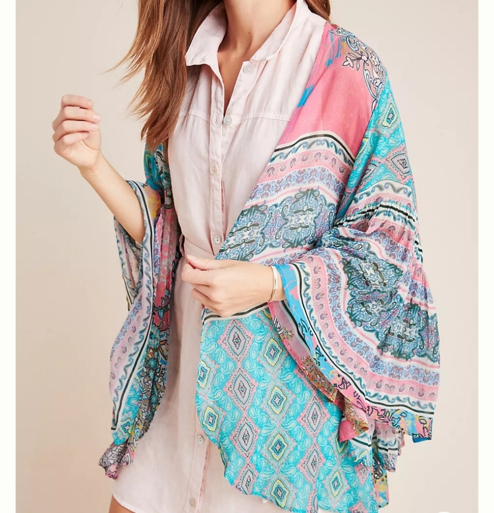 Anthropologie  Cornelia ruffle sleeve kimono